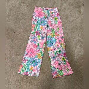 Lilly Pulitzer Pink Multi Floral Wide-Leg Pants-tailored to fit 5’4”